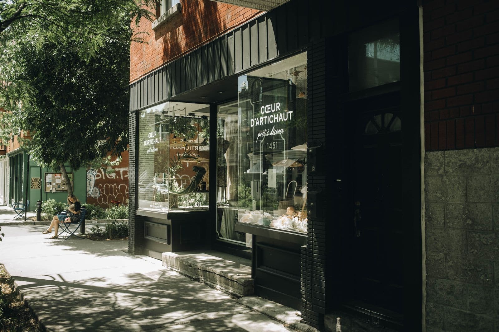Glass shopfront with large display windows