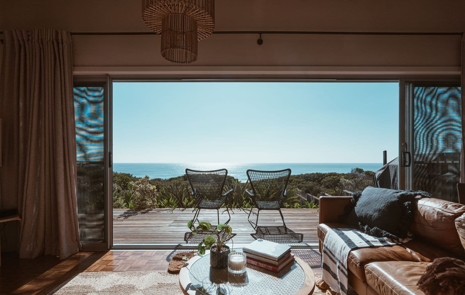 Aluminium sliding glass doors opening onto a terrace